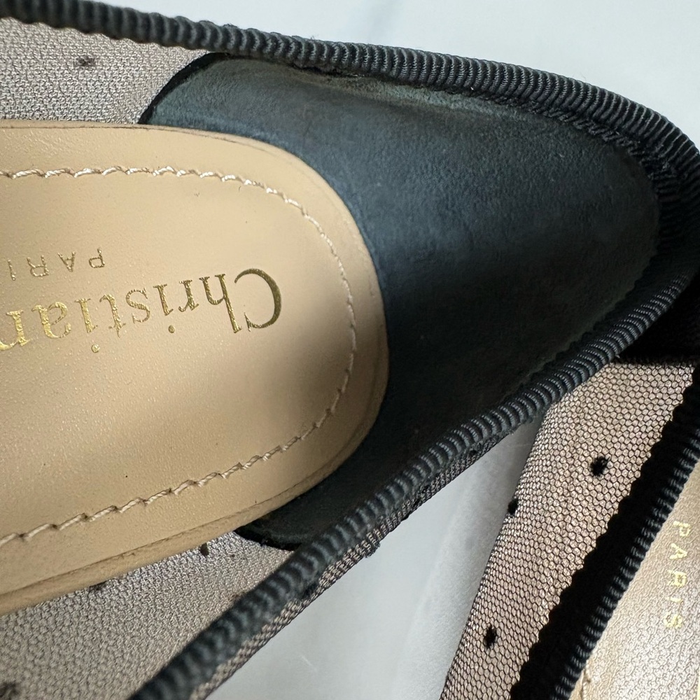 Dior Black and Cream Polka Dot Flats - Picture 4 of 7
